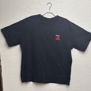 Heron Preston Black Tee with Red Logo